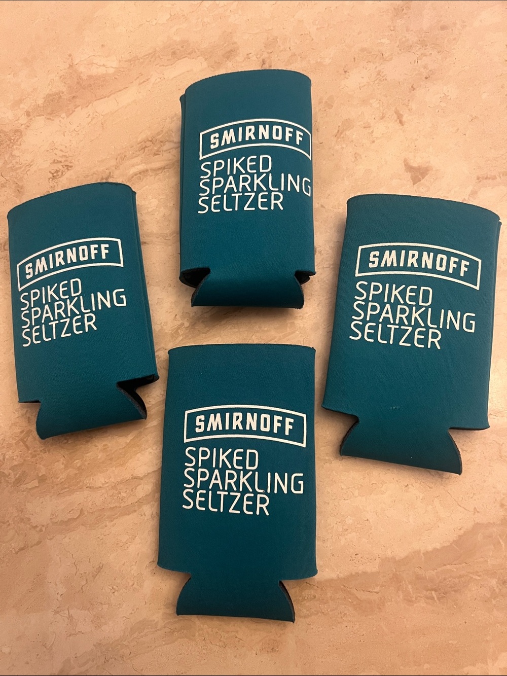 Teal Spiked Sparkling Seltzer Can Cooler - Pack of 4 - Same on both sides